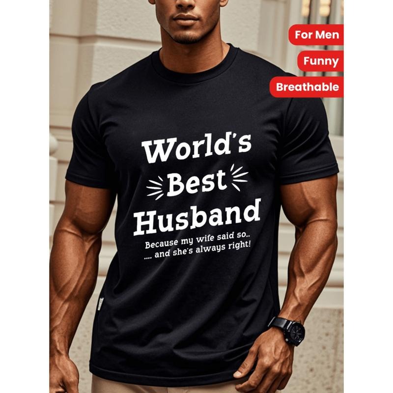 [Graphic Tees] Cotton husband t shirt funny mens t shirt husband t shirt for men mens t shirts crew neck graphicng...
