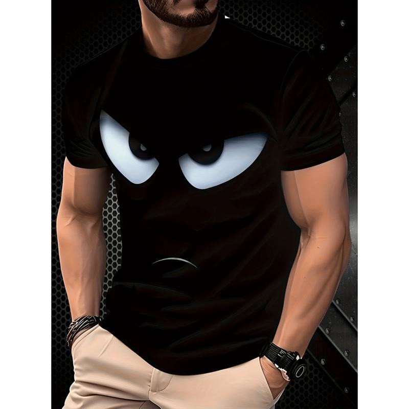 [Graphic Tees] Cotton mens casual graphic t shirt with print black white summer short sleeve tee regular fit for outdoor...