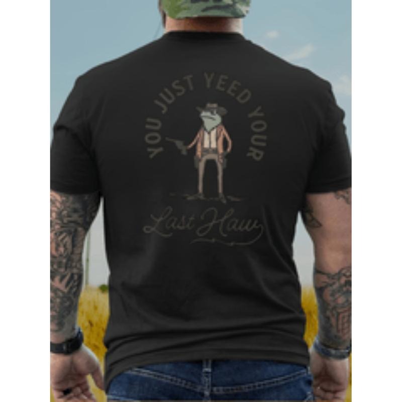 [Graphic Tees] Cotton you just   your last haw printed mens heavy 220g cotton round neck short sleeve t shirt casual t...