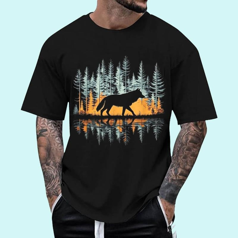 Graphic Wolf Nature Unisex T-Shirt, Cotton 100%, Top Trending Fashion Hoodie, Sweatshirt | HypeDripTees.com