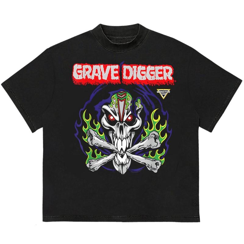 Grave Digger T-Shirt Graphic Design Cotton Recycled Cotton Graphic Streetwear Graphic Hoodie, Sweatshirt | HypeDripTees.com