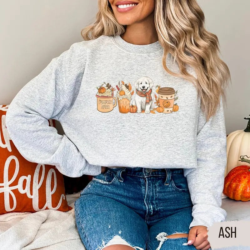 Great Pyrenees fall Sweatshirt, Great Pyrenees mom T-shirt Hoodie | HypeDripTees.com
