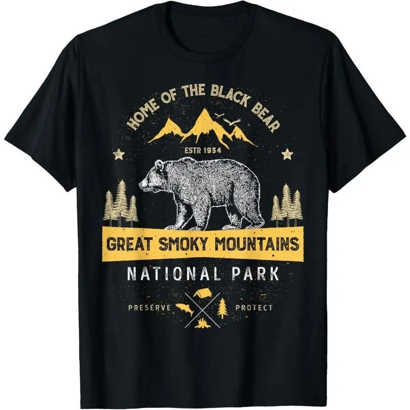 Great Smoky Mountains National Park T shirt Bear Vintage T-Shirt Made in USA Hoodie, Sweatshirt | HypeDripTees.com