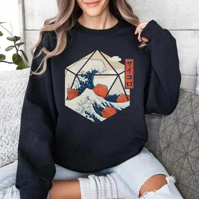 Great Wave of Dice Shirt | d20 shirt | dungeons and dragons | dice dnd | dnd tshirt Hoodie, Sweatshirt | HypeDripTees.com