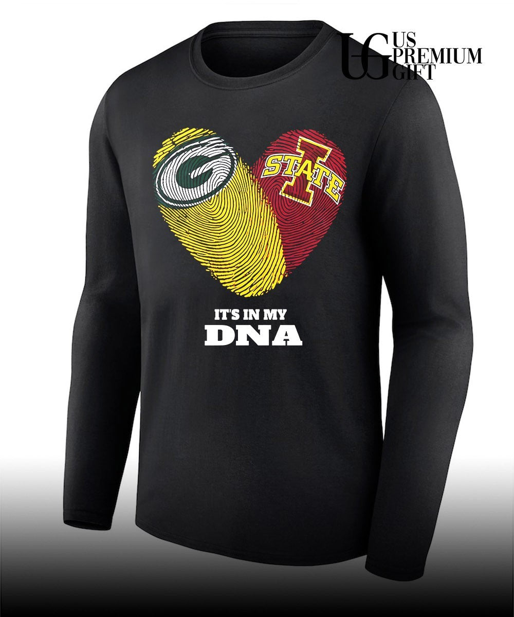 Green Bay Packers and Kentucky Wildcats It’s in My DNA Fingerprints heart love shirt