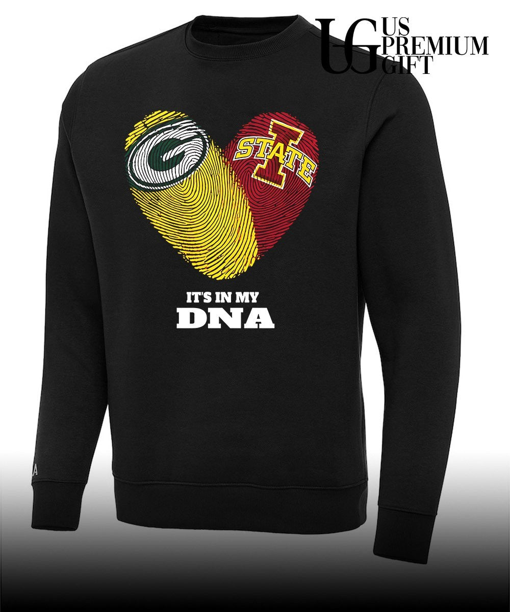 Green Bay Packers and Kentucky Wildcats It’s in My DNA Fingerprints heart love shirt
