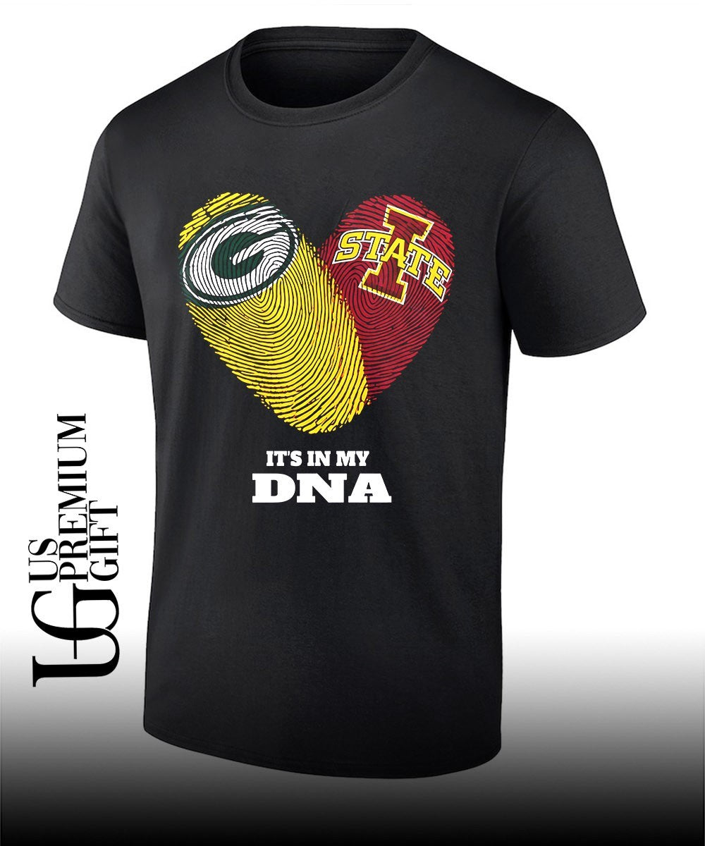 Green Bay Packers and Kentucky Wildcats It’s in My DNA Fingerprints heart love shirt