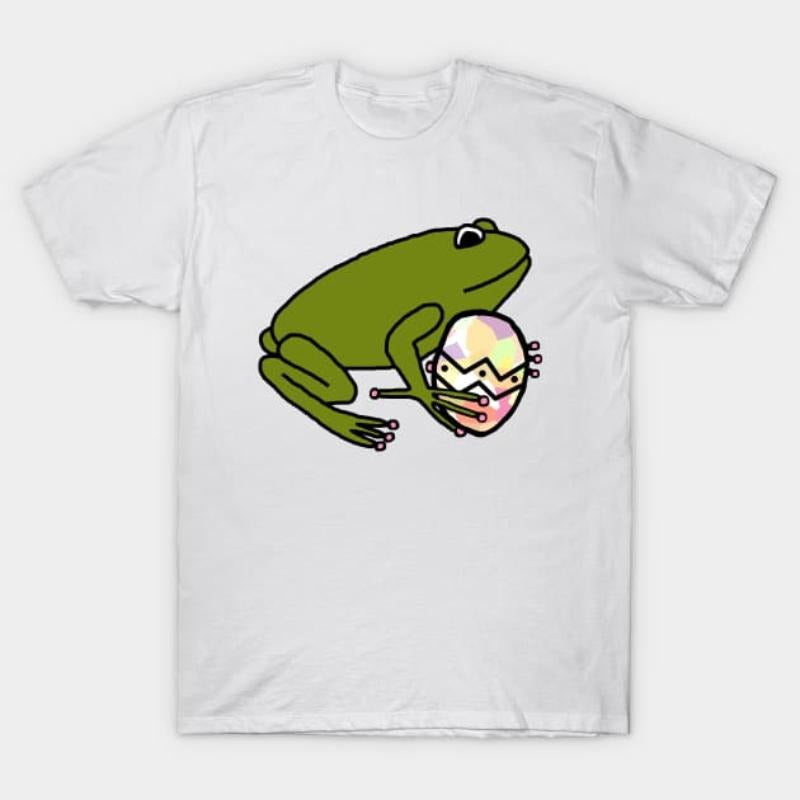 Green Frog Holding Easter Egg T-Shirt Hoodie, Sweatshirt | HypeDripTees.com