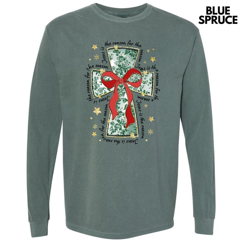 Green Jesus Season Cross Long Sleeve Comfort Colors T-Shirt 'NLB' Hoodie, Sweatshirt | HypeDripTees.com