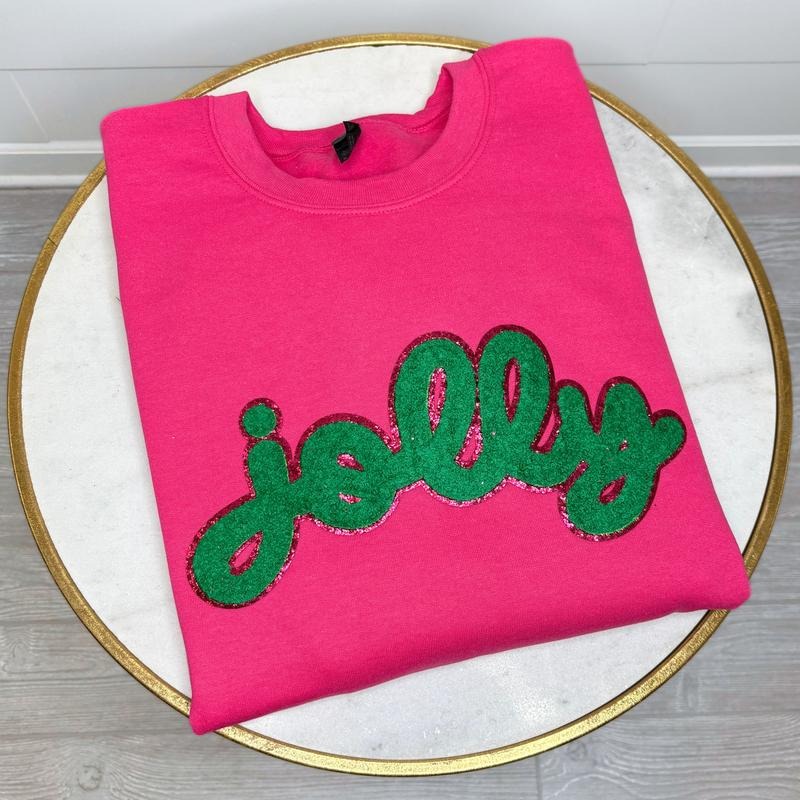 Green Jolly Chenille Patch Sweatshirt T-Shirts, Hoodie | HypeDripTees.com
