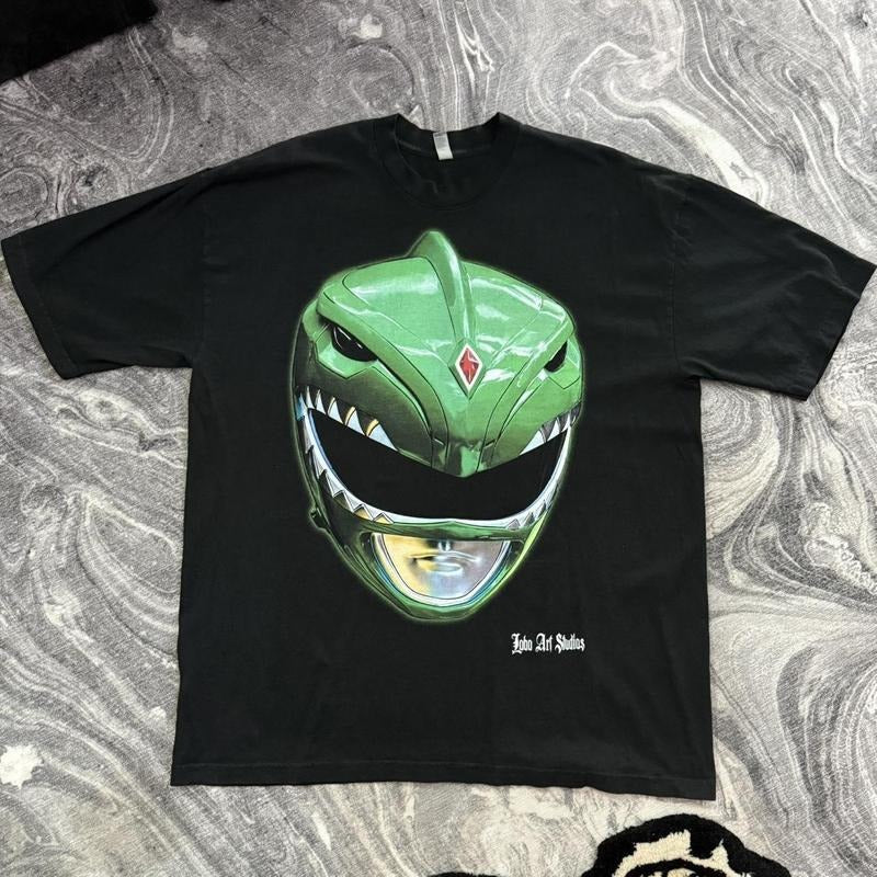 Green Power Ranger MMPR Tee - Unisex Cotton T-Shirt with Graphic Print, Short Sleeve, Suitable for Men and Casual Wear...