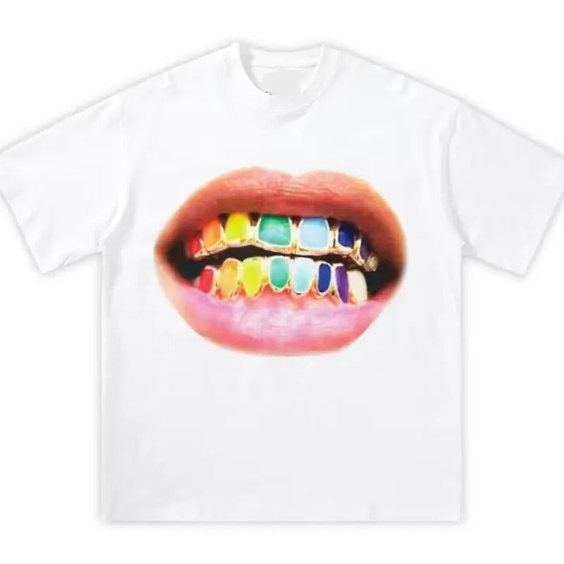 Grillz Mouth Boxy Tee Grillz White Shirt Hoodie, Sweatshirt | HypeDripTees.com