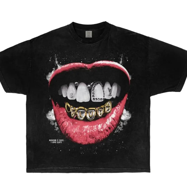 Grillz i love sl*ts Garment-Dyed Shirt Hoodie, Sweatshirt | HypeDripTees.com