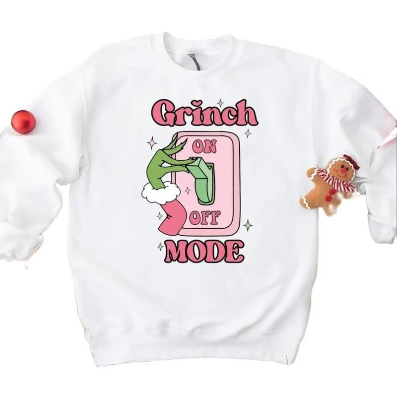 Grinch Mode Sweatshirt, Womens Christmas Crewneck T-Shirts, Hoodie | HypeDripTees.com