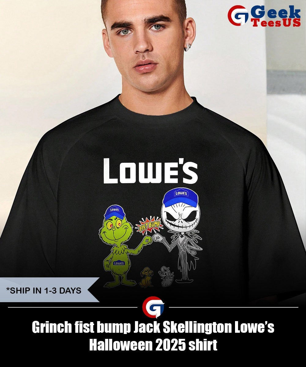 Grinch fist bump Jack Skellington Lowe’s Halloween 2025 shirt