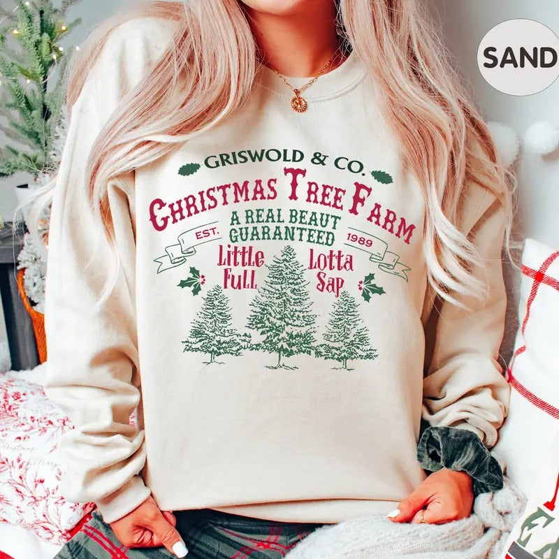 Griswold's Tree Farm Since 1989 Sweatshirt, Hallothanksmas Sweatshirt, Xmas Family Gift Holiday Spirit Shirt, Little Full...
