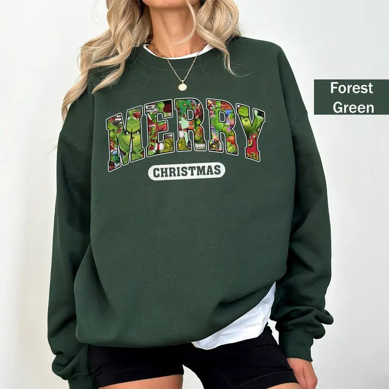 Grlnch Merry Christmas Sweatshirt, Merry Grnchmas  Shirt, Funny Christmas Family Tee,  Favorite Christmas movie Tee, Xmas...