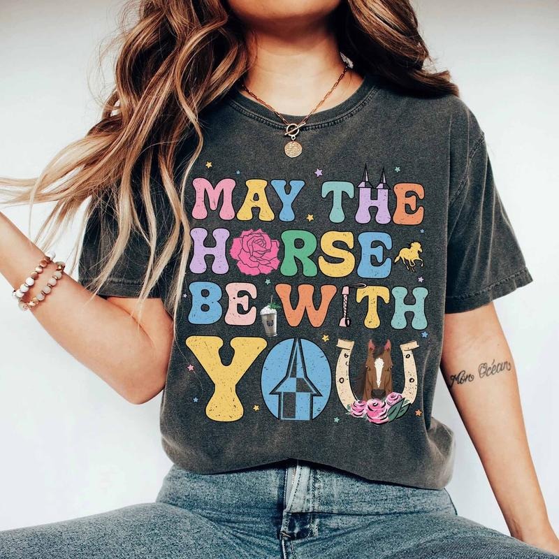 Groovy Horse Racing Kentucky Derby Comfort Colors Shirt, May The Horse Be With You KY Derby 2024, First Saturday In May...