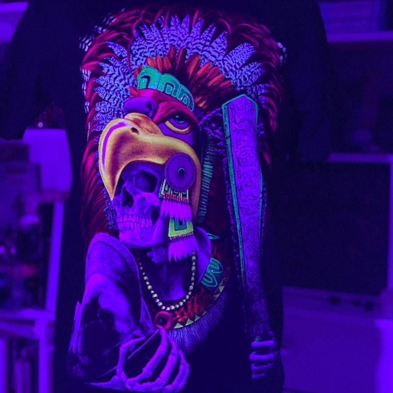 Guerrero azteca calavera T-shirt Black Cotton Hoodie, Sweatshirt | HypeDripTees.com