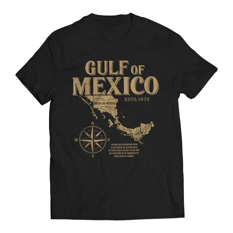Gulf of Mexico ESTD. 1672 Golfo De México T-Shirt Casual Crewneck Classic Cotton Hoodie, Sweatshirt | HypeDripTees.com