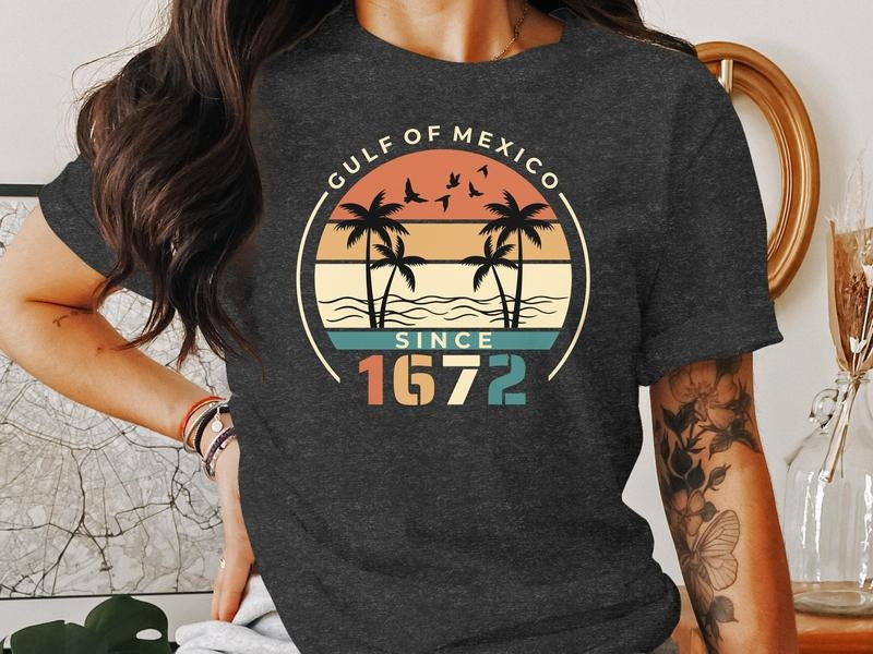 Gulf of Mexico Since 1672 Shirt, Vintage Beach T-Shirt, Retro Travel Sweatshirt Hoodie | HypeDripTees.com