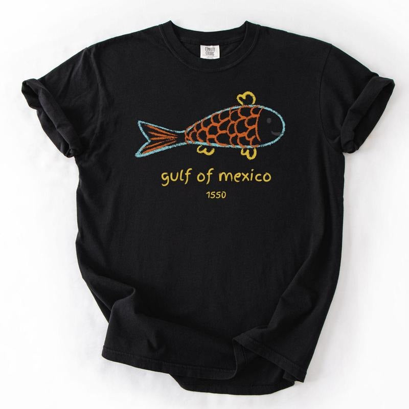 Gulf of Mexico t-shirt, Subtle Anti Trump tee, fisherman aesthetic beach shirt, Gulf Coast Mexico Lover, Spring Break...