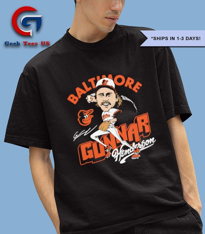 Gunnar Henderson player Baltimore Orioles baseball caricature shirt