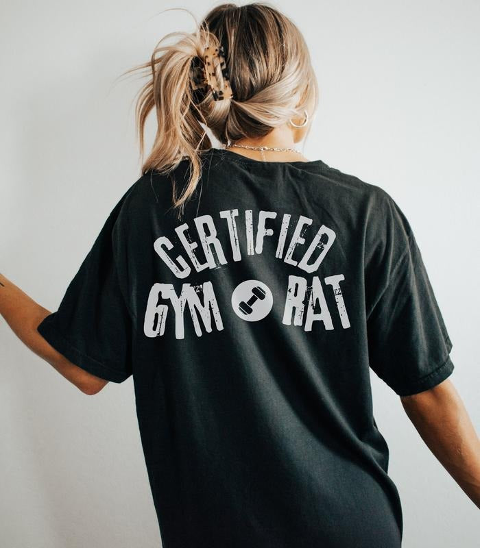 Gym Rat Oversized Workout Tshirt For Weightlifting Bodybuilding Gift For Girlfriend Boyfriend Who Lift Weights Gym Lover...