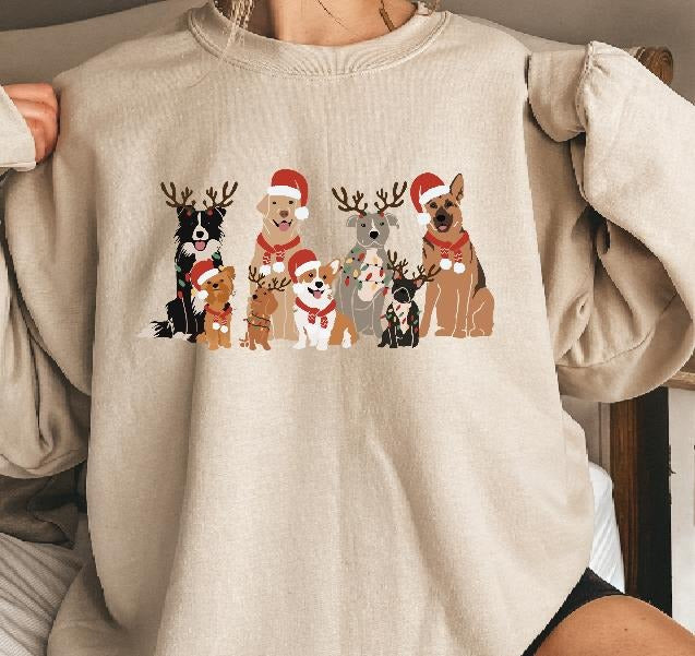 HOLIDAY DOGS SWEATSHIRT T-Shirts, Hoodie | HypeDripTees.com