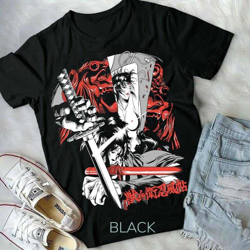 HOT!Ninja Scroll Kagero Moon Jubei Anime Manga Tshirt T-Shirt S-4XL Tee Tshirt S-4XLS Hoodie, Sweatshirt | HypeDripTees.com