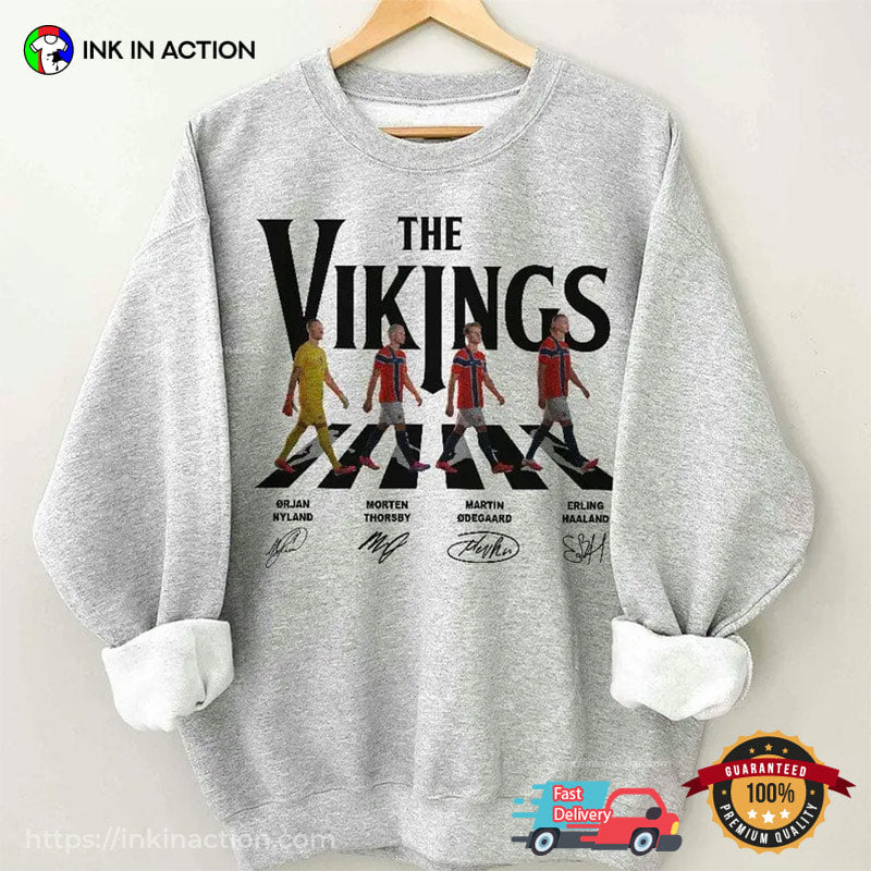 Haaland Odegaard Thorsby Nyland The Vikings Abbey Road Football Shirt