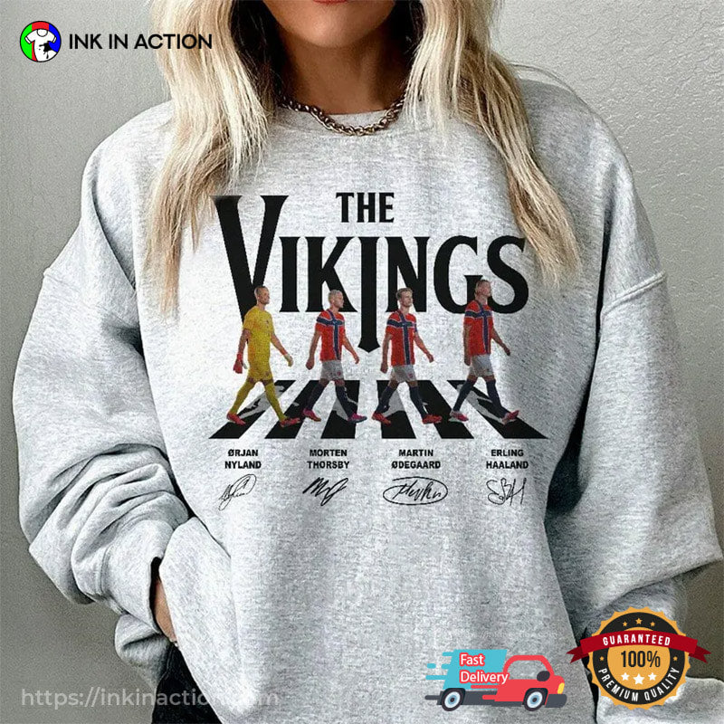 Haaland Odegaard Thorsby Nyland The Vikings Abbey Road Football Shirt