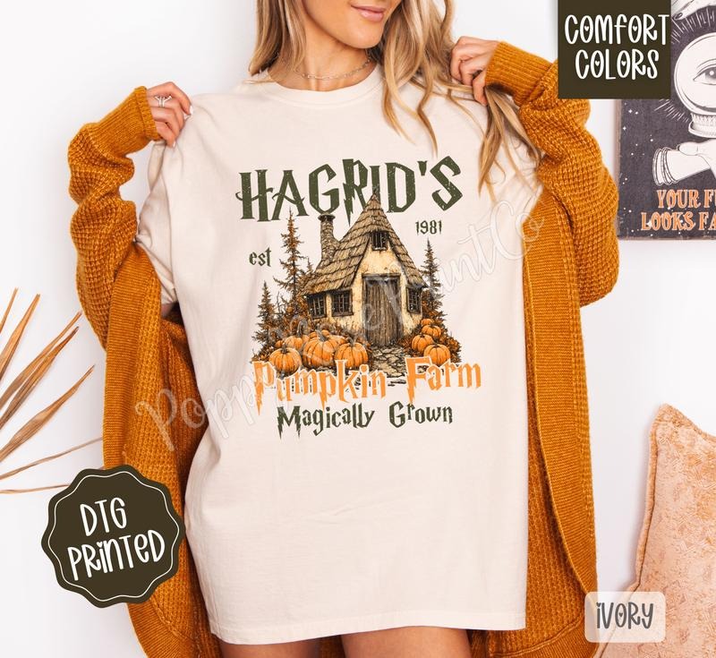 Hagrid's Pumpkin Farm Shirt Comfort Colors, Trendy Women's Graphic Tshirt Hoodie, Sweatshirt | HypeDripTees.com