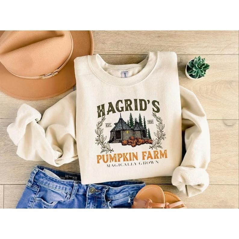 Hagrid's Pumpkin Farm Sweatshirt, Thanksgiving 2024 shirt, Fall Sweatshirt, Halloween Sweatshirt, Pumpkin Sweatshirt,...