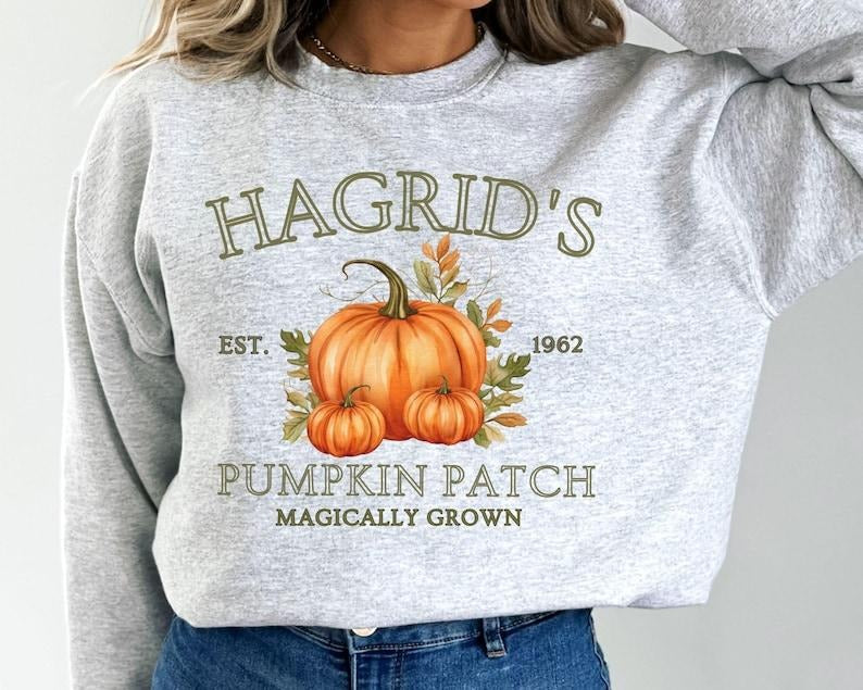 Hagrid's Pumpkin Patch Sweatshirt, Fall Sweatshirt, Halloween Sweatshirt, Hagrid's Pumpkin Farm Sweatshirt, Whimsical...