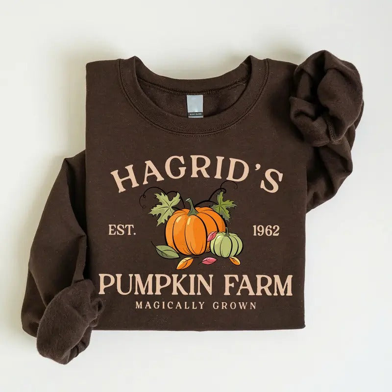 Hagrid's Pumpkin Patch Sweatshirt, Thanksgiving 2024, Fall Sweatshirt, Halloween Sweatshirt, Pumpkin Sweatshirt, Fall...