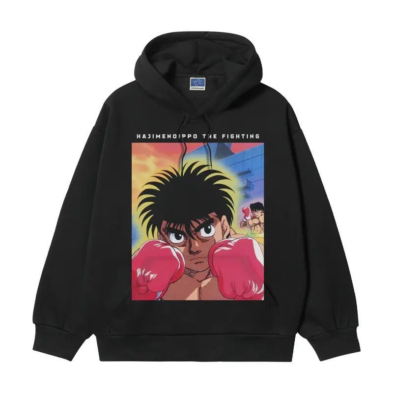 Hajime no Ippo "Makunouchi Ippo" Heavyweight Vintage Hoodie Cotton Blend Classic Anime Sweatshirt Menswear Tops Pullover...