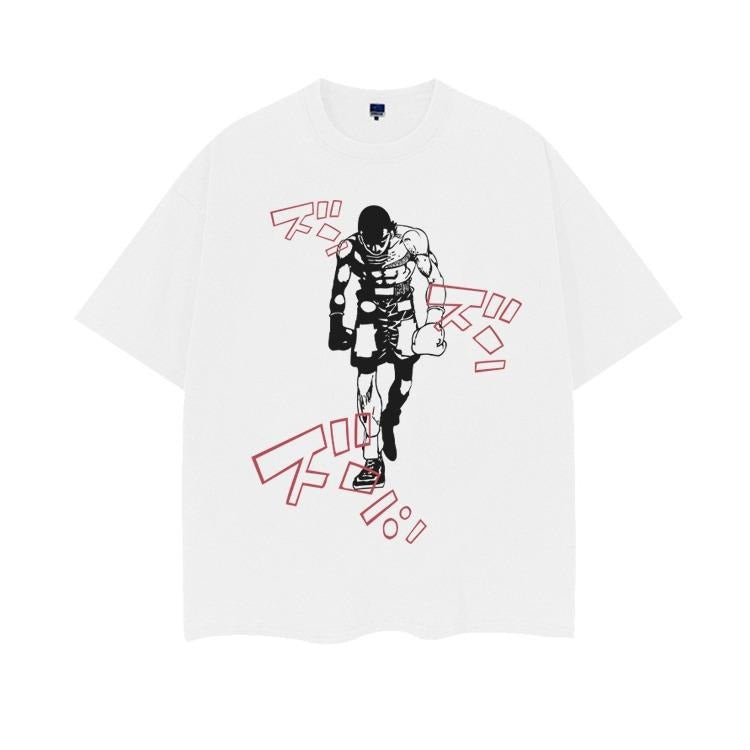 Hajime no Ippo "Pressure of Might" Heavyweight Vintage Tee 100% Cotton OVERSIZED Anime T-shirt Menswear Top Crew Necks...