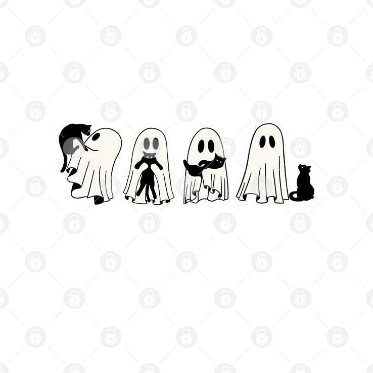 Halloween Black Cat And Ghost Shirt