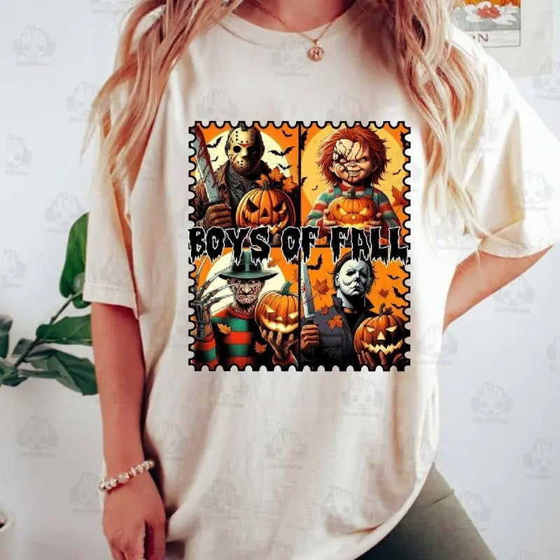 Halloween Boys Of Fall Shirt Spooky Movies Halloween Shirt Halloween Characters Shirt Chucky Michael Myers Pennywise...