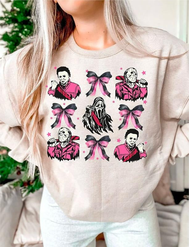 Halloween Coquette Sweatshirt, Horror Movie T-Shirt, Summerween Shirt, Horror Coquette Shirt, Michael Myers Sweatshirt,...