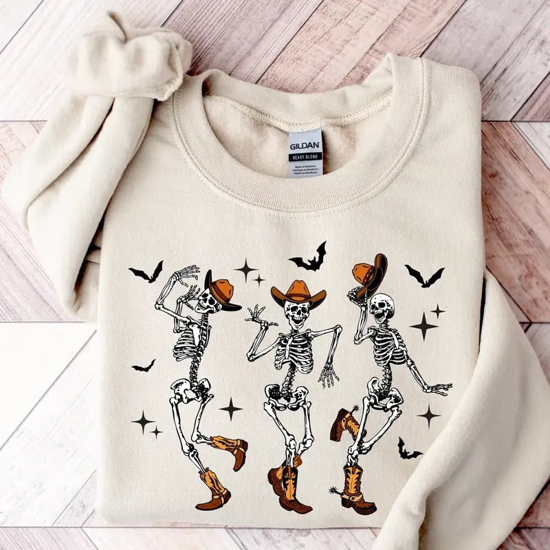 Halloween Dancing Skeleton Western Halloween Cow Halloween Cowboy Shirt Halloween Halloween Cow Halloween T-Shirts, Hoodie, Sweatshirt