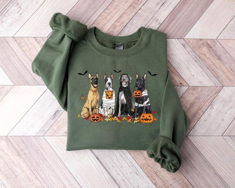 Halloween Dog Sweatshirt, Great Danes Ghost sweatshirt, Halloween Sweatshirt, Halloween Sweater, Ghost Dog Shirt, great...