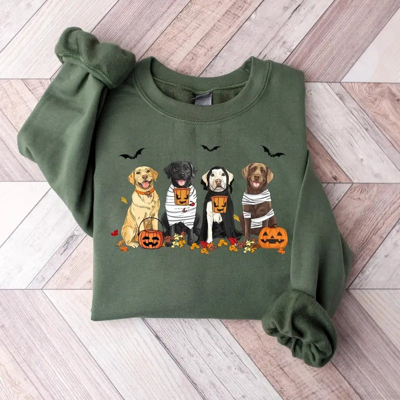 Halloween Dog Sweatshirt, Labrador Retriever Ghost Dogs sweatshirt, Halloween Sweatshirt, Halloween Sweater,Ghost...