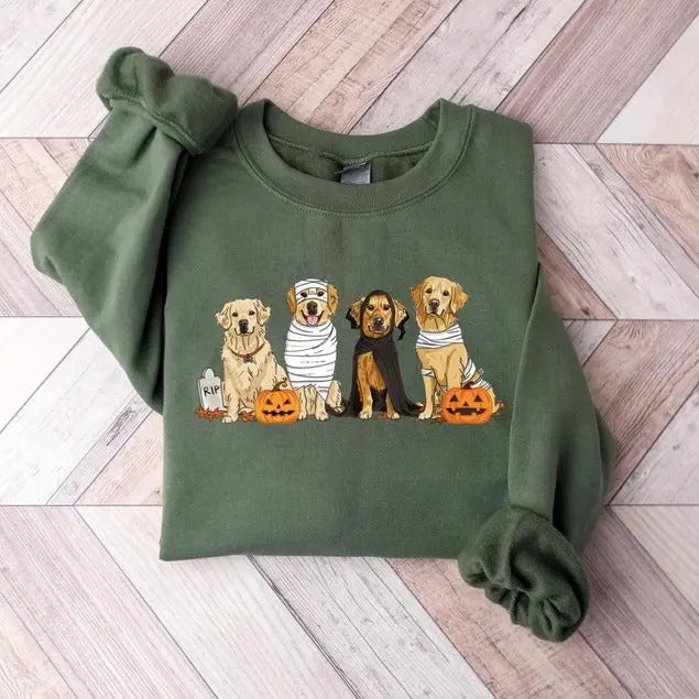 Halloween Dog Sweatshirt, Pitbull Ghost Dogs sweatshirt, Halloween Sweatshirt, Halloween Sweater, Ghost Dog Shirt,...