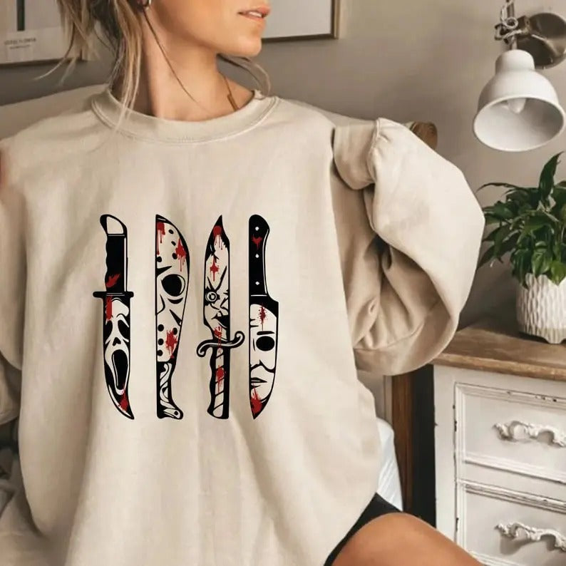 Halloween Friends Movie Characters Sweatshirt, Halloween Movie Characters Sweatshirt, Halloween Shirt, Halloween...
