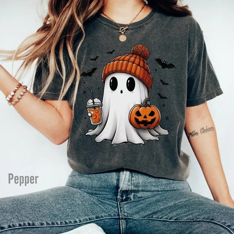 Halloween Ghost Shirt, Cute Ghost Shirt, Womens Halloween Shirt, Cute Fall Shirt, Spooky Season Shirt, Gift For Halloween...
