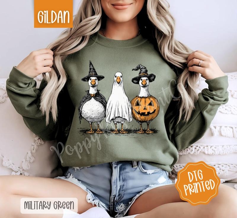 Halloween Goose Sweatshirt, Trendy Halloween Sweatshirt T-Shirts, Hoodie | HypeDripTees.com