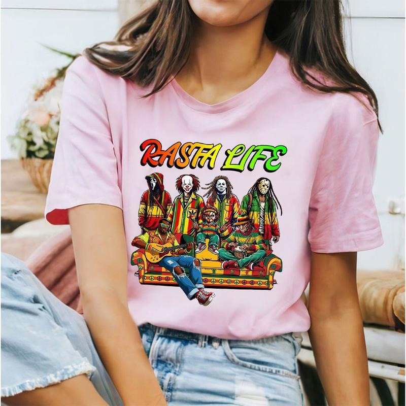 Halloween Horror Characters RASTALIFE Shirt, Halloween Graphic Shirt, Funny Halloween Shirt, Halloween Horror Characters...