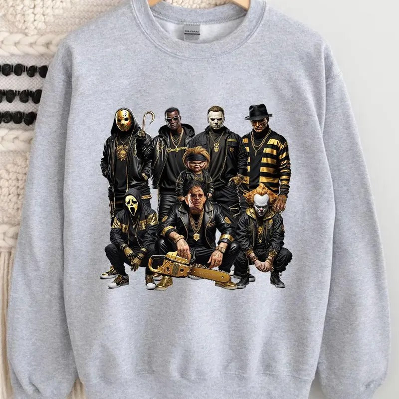 Halloween Horror Characters T-Shirt Sweatshirt Hoodie, Funny Halloween Graphic Tee Shirt | HypeDripTees.com